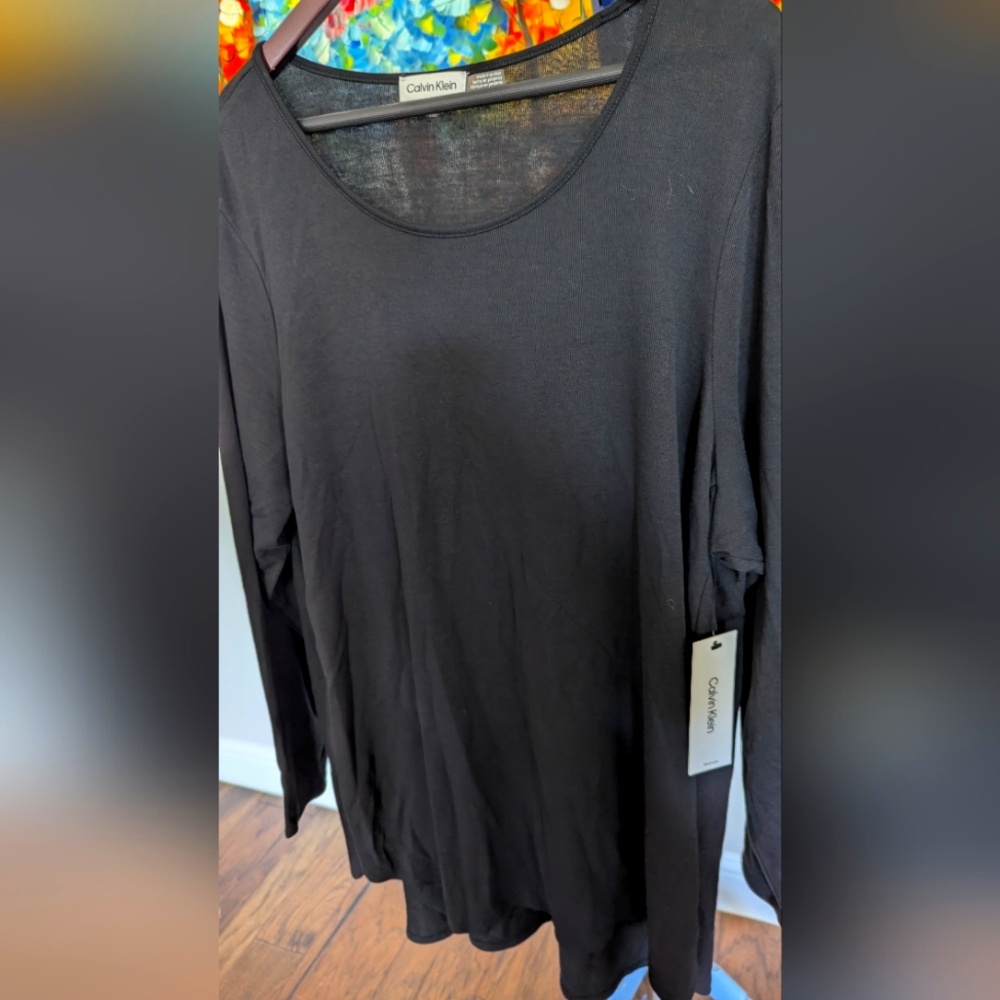 Calvin Klein Black Long Sleeve Relaxed Tunic